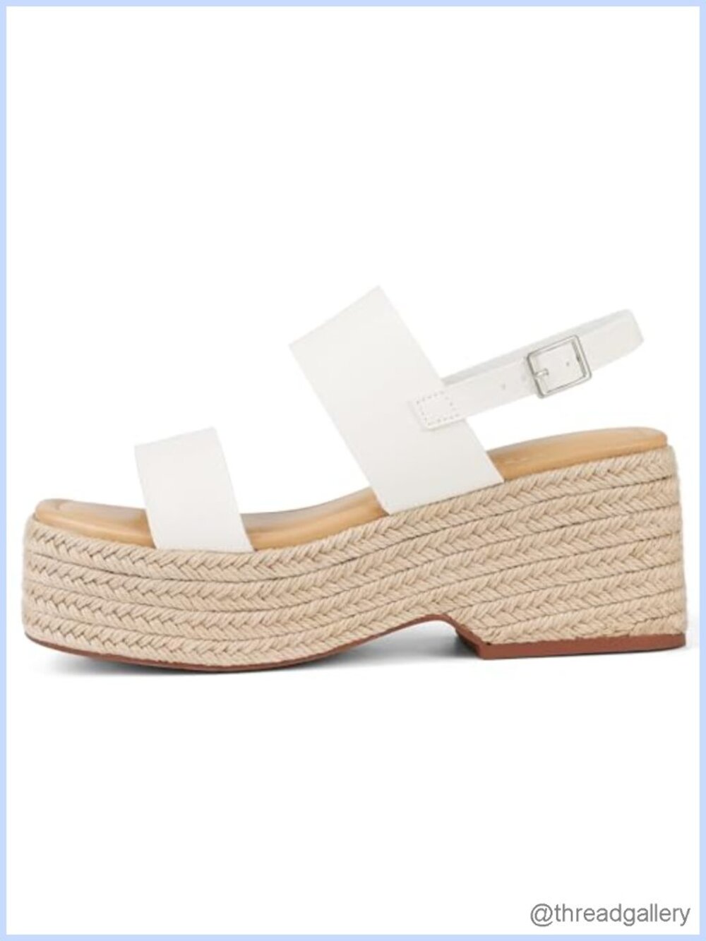 Platform Sandals Open Toe Ankle Strap Adjustable Straw Raffia Wedge Espadrille